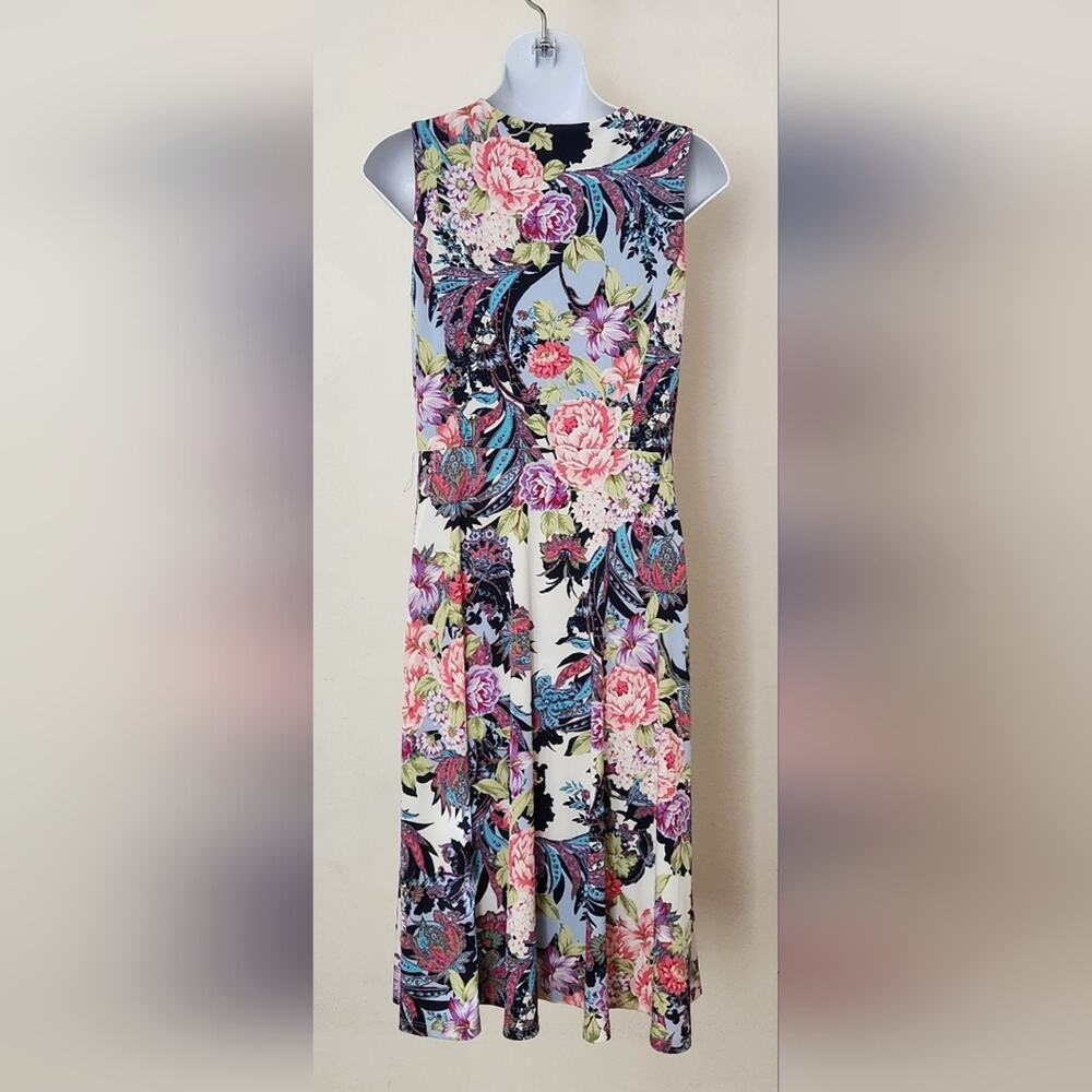 CHARTER CLUB Floral Print Sleeveless Fit & Flare Knee Length Dress Size XS - Picture 4 of 11